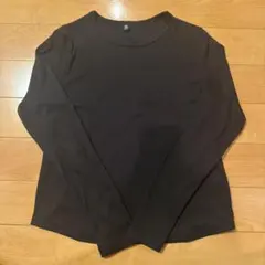 GU ブラック 長袖リブTシャツ XL