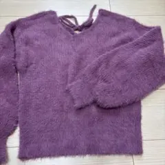 セーター 長袖 編み上げリボン付き NICE CLAUP