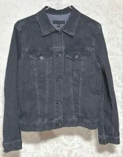 極美品　ユニクロ　 デニムショートジャケット　 Ｌ　 ダークグレー