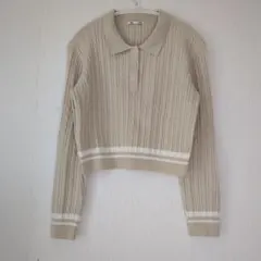 リブ編み 長袖ポロシャツ L - メルカリ