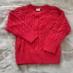 BREEZE ケーブル編み セーター 110 レッド