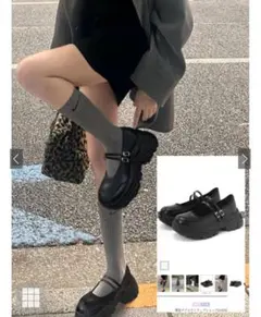 厚底ダブルストラップシューズ［ci525］