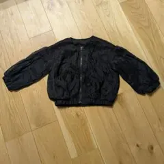GU ブルゾン 110cm 薄手 ナイロン ジップアップ ブラック