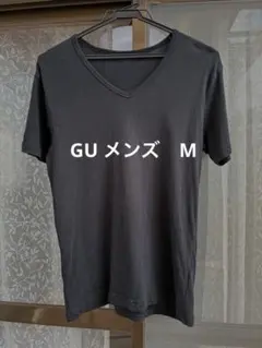 GU VネックTシャツ ブラック Mサイズのサムネイル