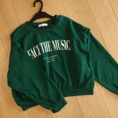 しまむら TYTYCLAPPY トレーナー トップス グリーン 緑 ロゴ