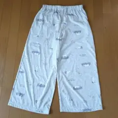 レディース ボトムス 8分丈パンツ Lサイズ グレー 白くま柄