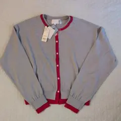 LAKOLE 長袖カーディガン F グレー/オレンジ