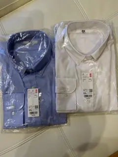 【週末値下】新品　UNIQLO ファインクロス　ストレッチスリム長袖XXL　2枚
