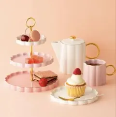 Francfrancシャルロットケーキスタンド3段ピンク