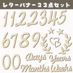 076K15 レターバナー 22点セット 木製 ニューボーンフォト 月齢フォト