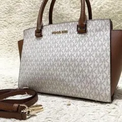 【美品】マイケルコース　2way ショルダーバッグ　レザー　PVC ロゴ金具