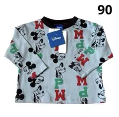 新品 未使用 ベビー キッズ 子供 長袖 Tシャツ ブルー ミッキー 90