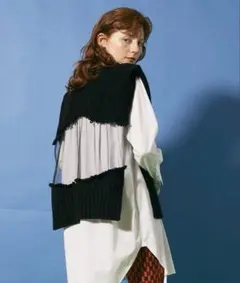 MAISON SPECIAL 2way ストレンジニットベスト　ブラックのサムネイル