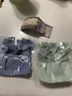 メゾンドフルール　ダブルリボンギャザートートバッグキーホルダー　サックス　ミント