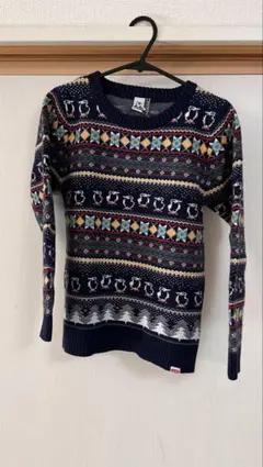 CHUMS Kids XL ノルディック柄セーター ネイビー