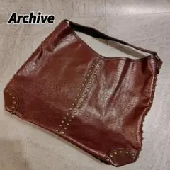 archive y2k leather studs handbag
