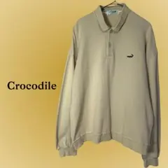 クロコダイル/長袖ポロシャツ/綿100%