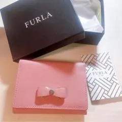 ☆FURLA リボン ピンク ミニ財布 レザー