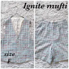 Ignite mufti (F) セットアップ メンズ 綿混 ベスト 半ズボンのサムネイル