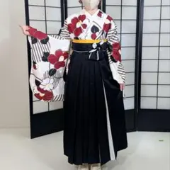 マームMarMu 「ワルツ」着物 音符楽譜 鍵盤モノトーン 卒業式音楽会