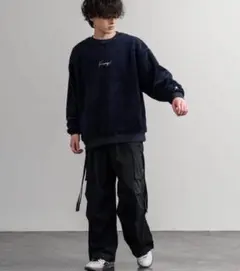 KANGOL ボア クルーネック スウェット ネイビー