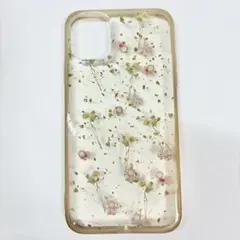 押し花と金箔のiPhoneケース