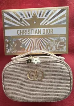 Christian Dior キラキラ ゴールド バニティ ポーチ