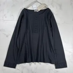 【新品タグ付き】サマンサモスモス 長袖カットソー レース ギャザー 黒 ブラック