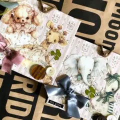 【s385】蛇腹ファイル／正方形／収納／紙もの／2個セット