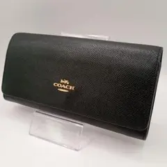 COACH コーチ レザー長財布 ブラック L1780 58307 パスケース付
