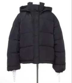 イング 中綿ジャケット フード取り外し可能ドロー コード付き ジップアップ 無地