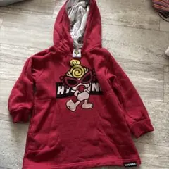 o*7様 HYSTERIC 赤 フード付き トレーナー 80