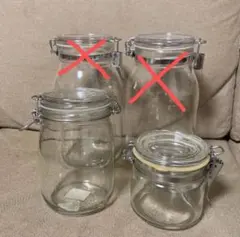 IKEA 他ガラス瓶　保存瓶2個セット　キャニスター ビン 保存容器