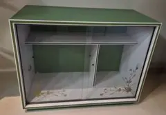 昭和レトロ ガラス戸棚 収納棚 グリーン | Mercari