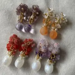 ハンドメイド　コネクター　チャーム　4ペア