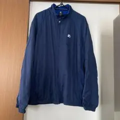 スターター　ネイビー ナイロンジャケット 内側フリース　古着　メンズLサイズ