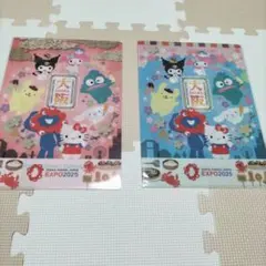 万博　ミャクミャク サンリオコラボ　クリアファイル　ハローキティ　マイメロディ