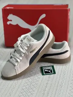 PUMA スエード カジュアルスニーカー ベージュ/ネイビー
