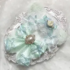 ぬい服　着ぐるみ　10〜12cm用　ライトグリーン 水色 チェーンフック付