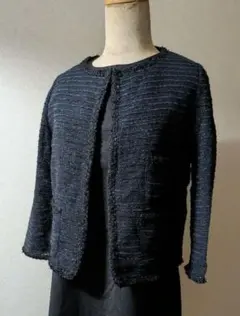 LAPIS LUCE PER BEAMS ツイード ノーカラージャケット 38のサムネイル