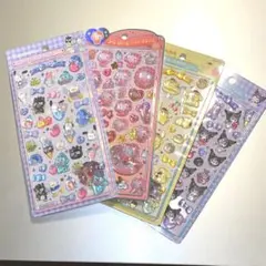 【在庫限り】サンリオ　ボンボンドロップシール　うるちゅるポップシール　4枚セット