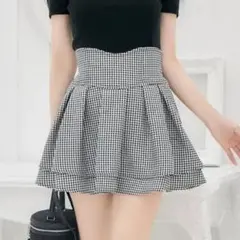 ミシェルマカロン風美脚スカート 千鳥格子柄 XSサイズ