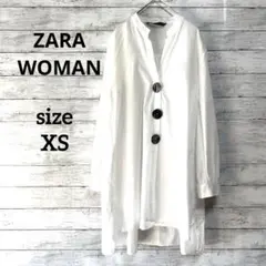 【ザラ ウーマン】 シャツ 長袖 デザイン ビッグシルエット 体型カバー