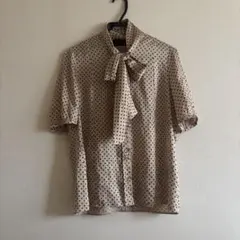 水玉　半袖ブラウス　ドット　古着