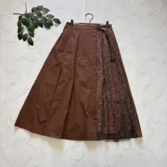 7419✾ブージュルード✾ロングスカート【38】レオパードチュール/ブラウン