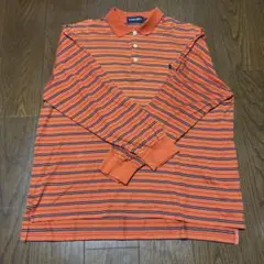 POLO GOLF オレンジ ストライプ ポロシャツ LL