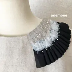 handmade anemone×プリーツブローチ ミナペルホネン