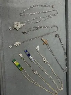カラフルガラスビーズネックレス5セットZH19