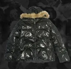 ファーダウンジャケット 00s y2k 平成 お兄系 光沢