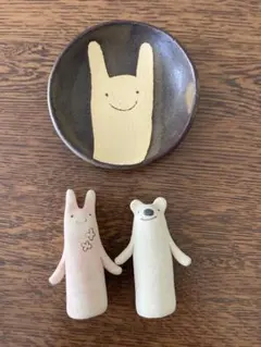専用！うさぎ 小皿 ミニ置物 3点セット